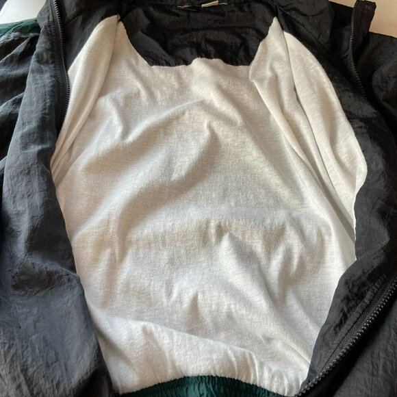 Vintage MacGregor Water Repellent Nylon Black Green Windbreaker Jacket Mens L - Picture 5 of 8